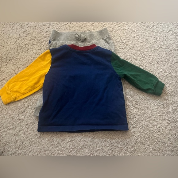 Ralph Lauren Polo Bear 2-Piece Set 6M | Colorblock Long Sleeve Top & Joggers - Picture 4 of 6